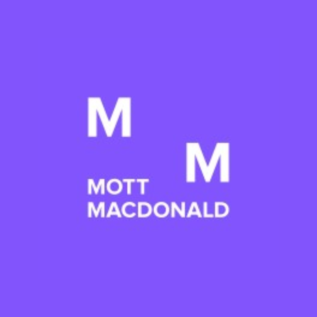 Mott MacDonald logo (purple and white)